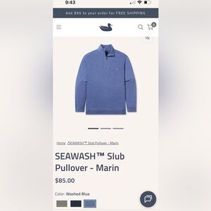 Southern Marsh SEAWASH™ Zip Up Sweater - Washed Blue